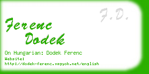 ferenc dodek business card